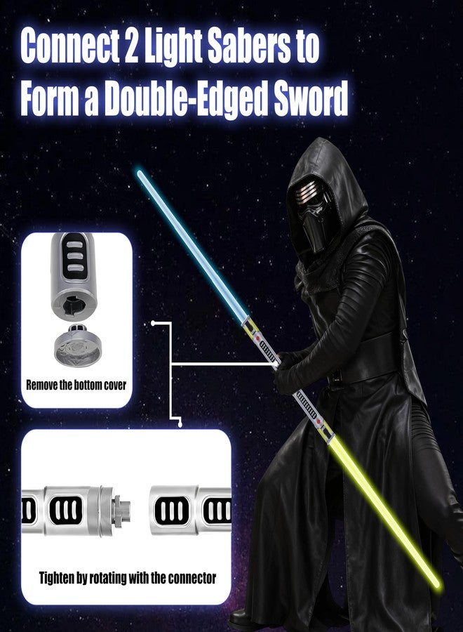 KEGOZ 7 Colors Changing Light Saber, Extendable FX Sound with Motion Sensor, Galaxy War Fighter Sword Toy for Kids, Halloween Xmas Birthday Present(2 Pack) - Image 4